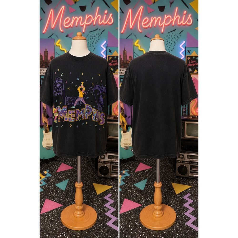 Vintage Memphis Music Blues Tee Women’s Large USA Fruit of Loom Graphic